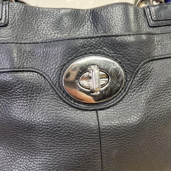 Coach Penelope Carryall Satchel Black Pebbled Leather Shoulder Bag F16532 - Picture 8 of 16